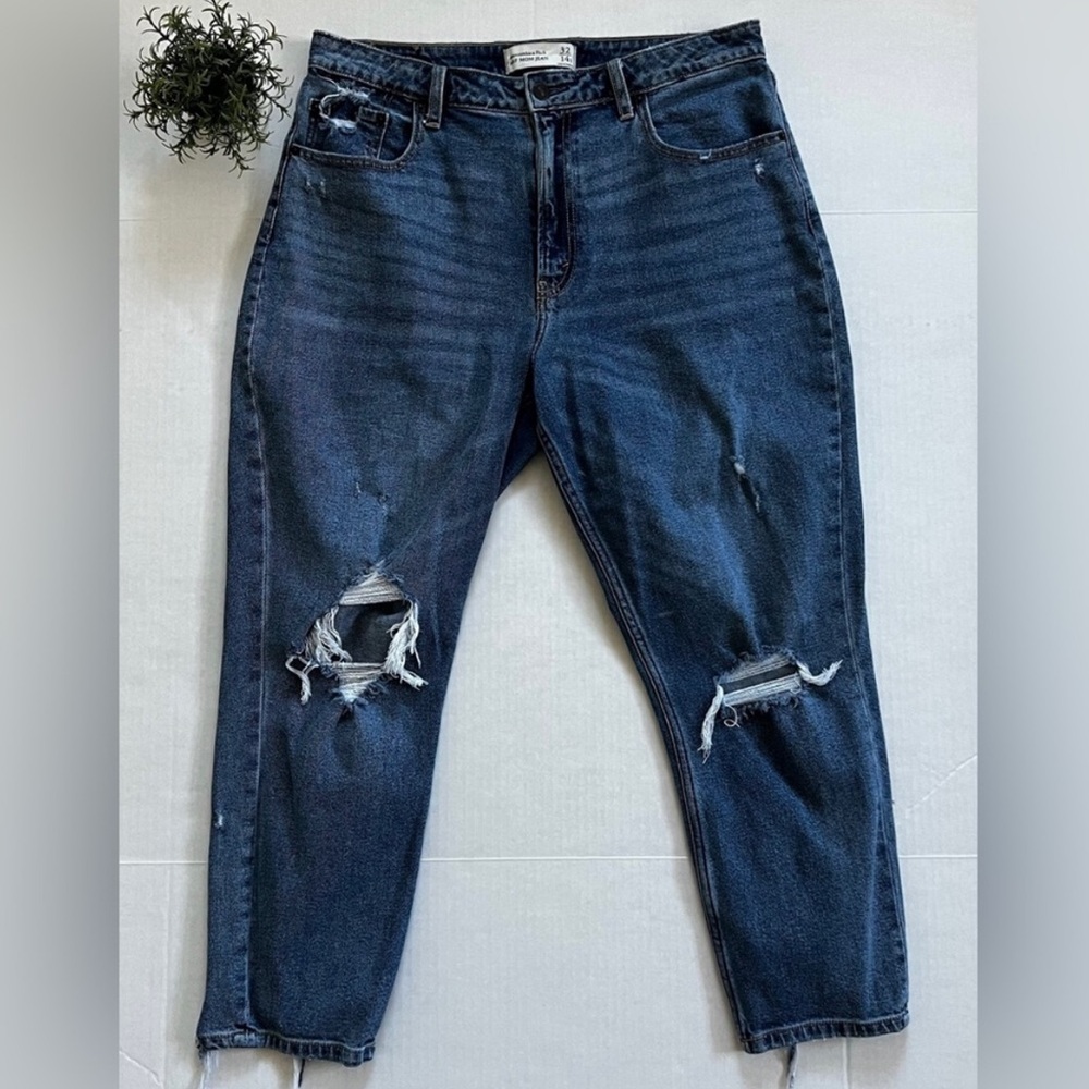 Abercrombie & Fitch Mom Jean Curve Love Distressed